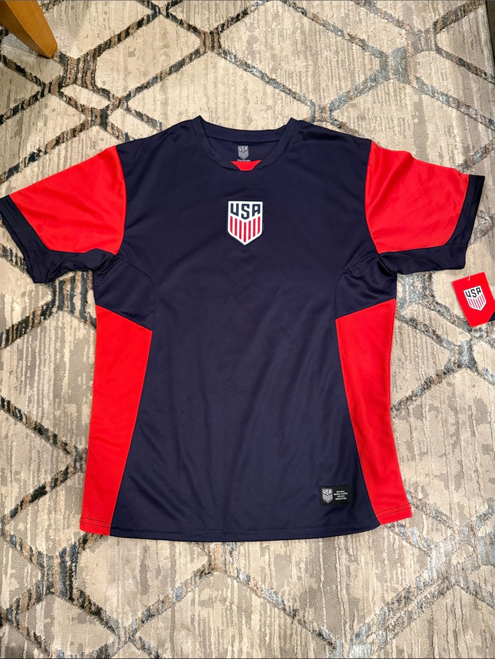 US Soccer Jersey in Navy and Red